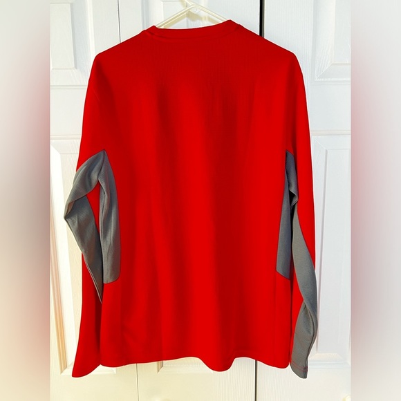 NC State University Wolfpack Red Black Colorblock Crew Long Sleeve Shirt Mens L - Picture 6 of 9